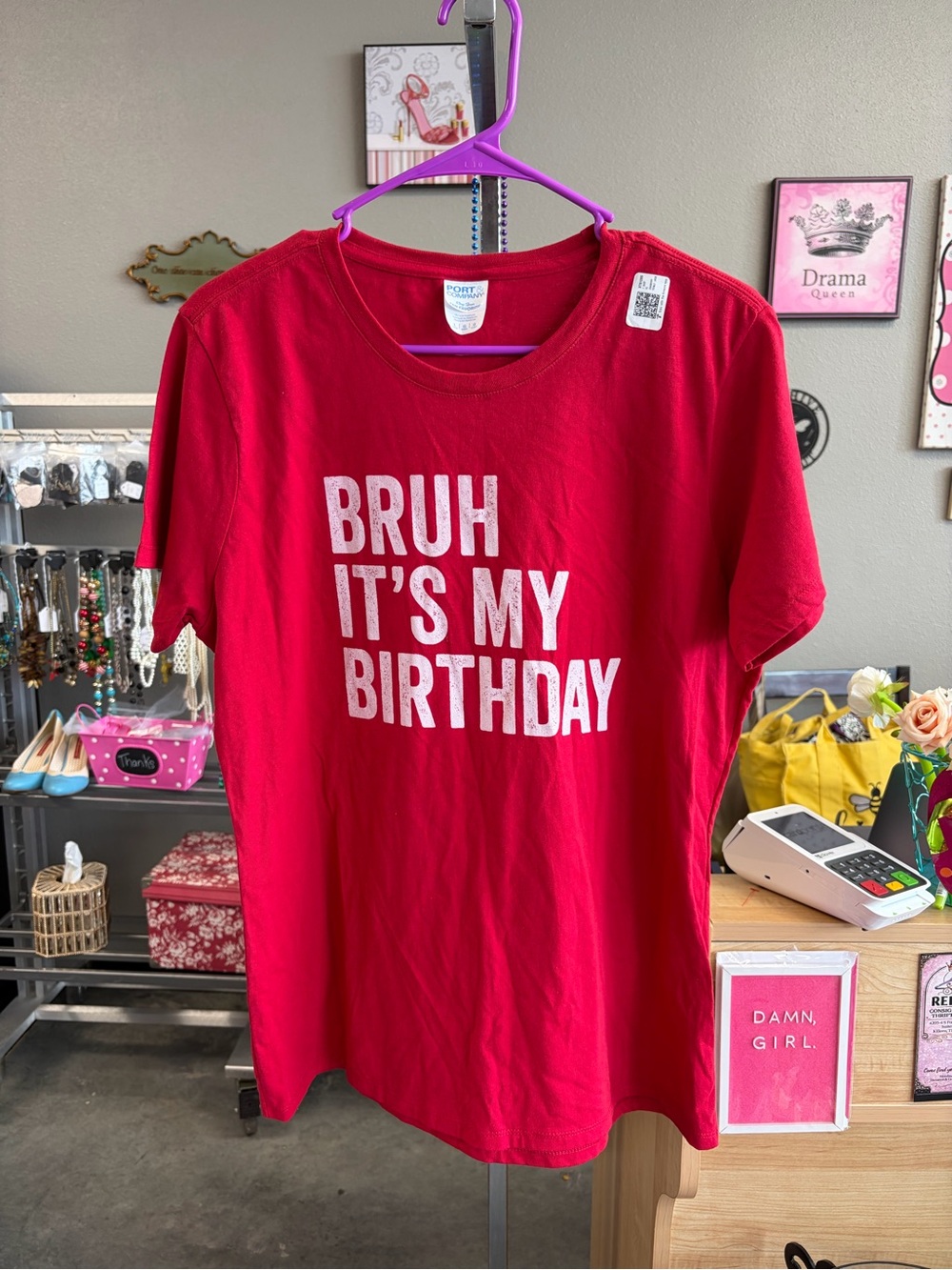 Bruh It's My Birthday Women's Red Tee